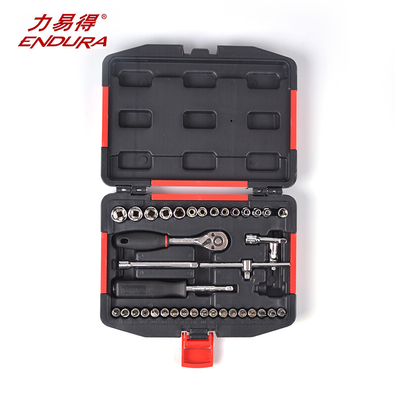 E1232公制套筒组套38件6.3mm机修汽修便携随车工具托 - 图0