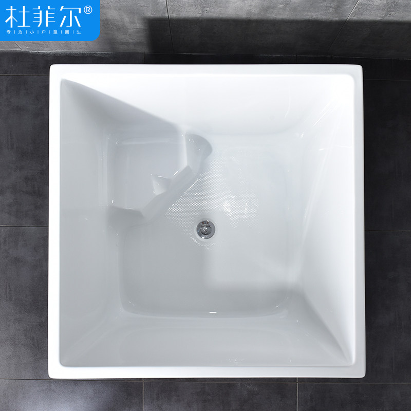 小户型正方形浴缸日式独立式亚克力加深情侣双人成人家用坐泡澡盆-图3