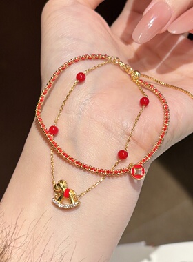 「马上来财红绳」S999纯银手链