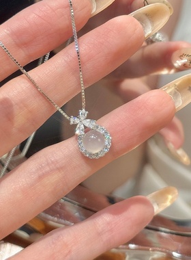 「白月光玉髓」999纯银项链手作