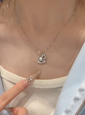 「莫桑钻小马」S999纯银项链手作