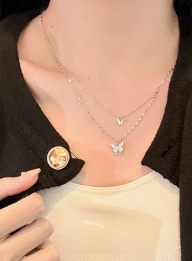 「满天星蝴蝶」S999纯银项链手作