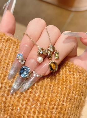 「虎眼石信封」S999纯银项链手作