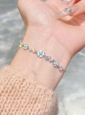 「幸运夜光四叶草」S999足银手链