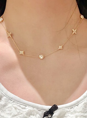 「经典老花四叶草」S999纯银项链