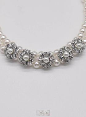 甲状腺术后遮挡项链护疤痕神器小众镶闪钻珍珠颈链百搭超仙高级感