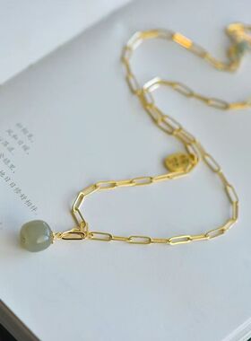 和田玉手链吊坠项链14k包金链女