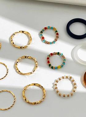 Simple retro Hong Kong style personality fashion ring lady