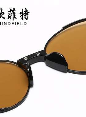 新款潮流复古金属圆框太阳眼镜时尚海洋片男女士通用防紫外线墨镜