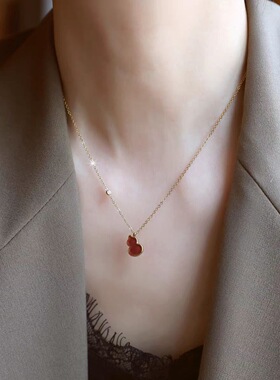 【红色葫芦项链轻奢】精致锁骨链