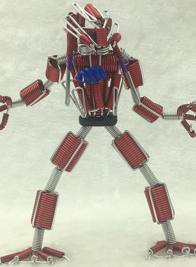 【精品中机器人】彩色铝线创意手工艺品金属丝家居装饰摆件