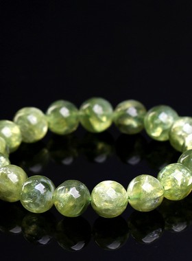 2026鸿初珠宝 天然绿祖母晶手链 绿色祖母晶圆珠手串散珠 厂家直