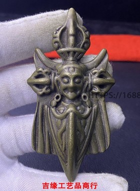 2026藏式铜牌大鹏金金翅鸟铜吊坠黄铜做旧泥泊尔藏传托甲大鹏鸟佛