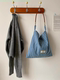 Original homemade one that goes well with anyone!! Retro cowhide rope niche blue striped shoulder bag for women