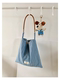 Original homemade one that goes well with anyone!! Retro cowhide rope niche blue striped shoulder bag for women