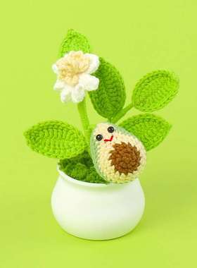 新春市集摆摊手工成品毛线钩织好柿发生苹安喜乐水果仿真绿植盆栽