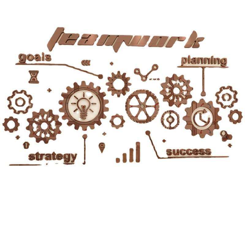 亚克力3d立体齿轮装饰墙贴墙面贴画创意励志办公室公司企业文化墙,淘宝优惠券,粉丝福利购,淘宝优惠卷