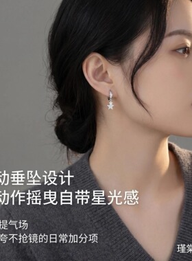 足银999星星耳钉轻奢小众百搭