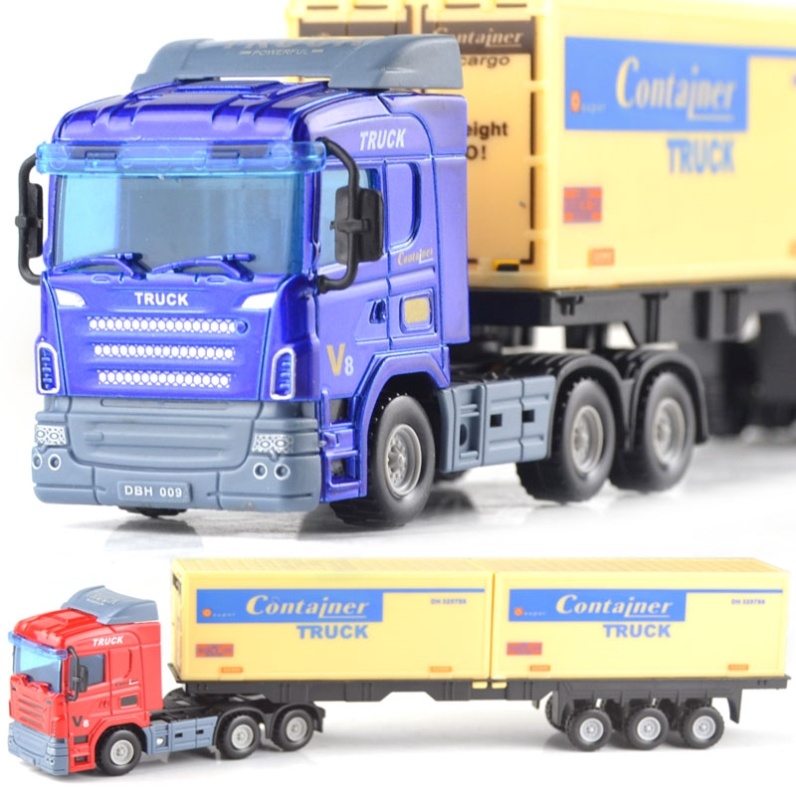 卡车冷冻车集装箱大货车玩具拖车货柜车合金加长变形机器人运输车