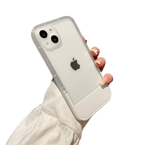 手机支架简约适用苹果15支架手机壳iphone13硅胶保护壳15Pro创意12透明XR新款11promax全包手机套plus防摔78p - 图3