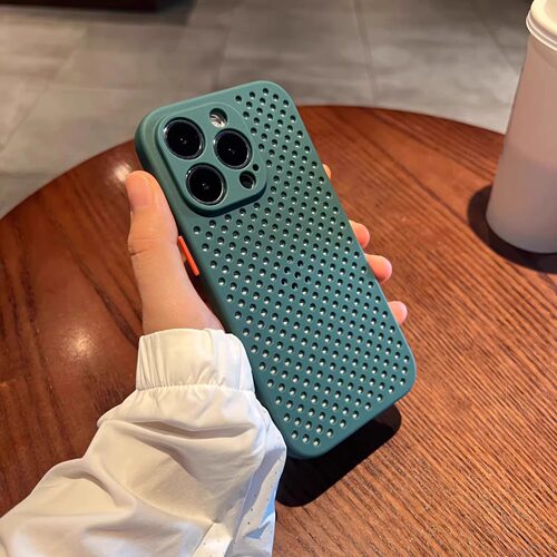 苹果16新款高级感夏季透气散热14手机壳iPhone13proma超薄防摔12/11软硅胶XR新款磨砂肤感14手机壳可爱透气壳 - 图3