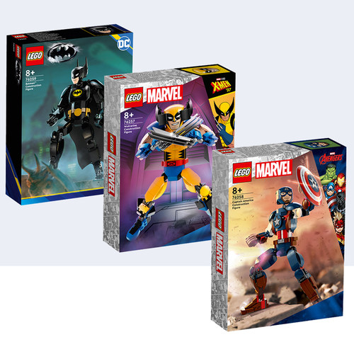 【自营】乐高漫威英雄美国队长钢铁侠蝙蝠侠金刚狼超可动人偶人仔 - 图1