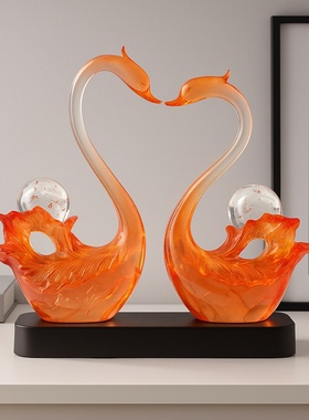 现代轻奢简约天鹅摆件