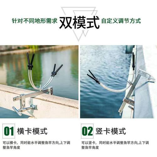 桥钓筏钓支架栏杆多功能筏桥钓海竿架杆抛竿架船钓护栏桥筏竿专用 - 图1