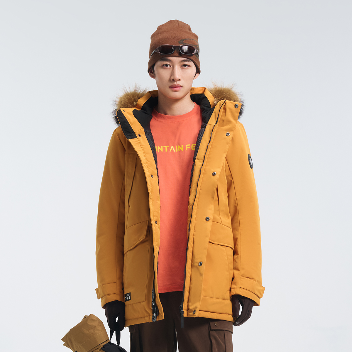 探路者极地鹅绒羽绒服男户外防寒防水秋冬保暖滑雪服外套 - 图0