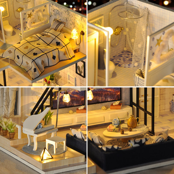 3D three-dimensional puzzle decompression assembly model house gift