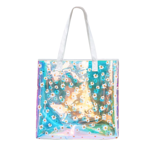 Модная прозрачная вместительная и большая сумка через плечо из ПВХ, ремешок для сумки на одно плечо, трендовая водонепроницаемая пляжная льняная сумка