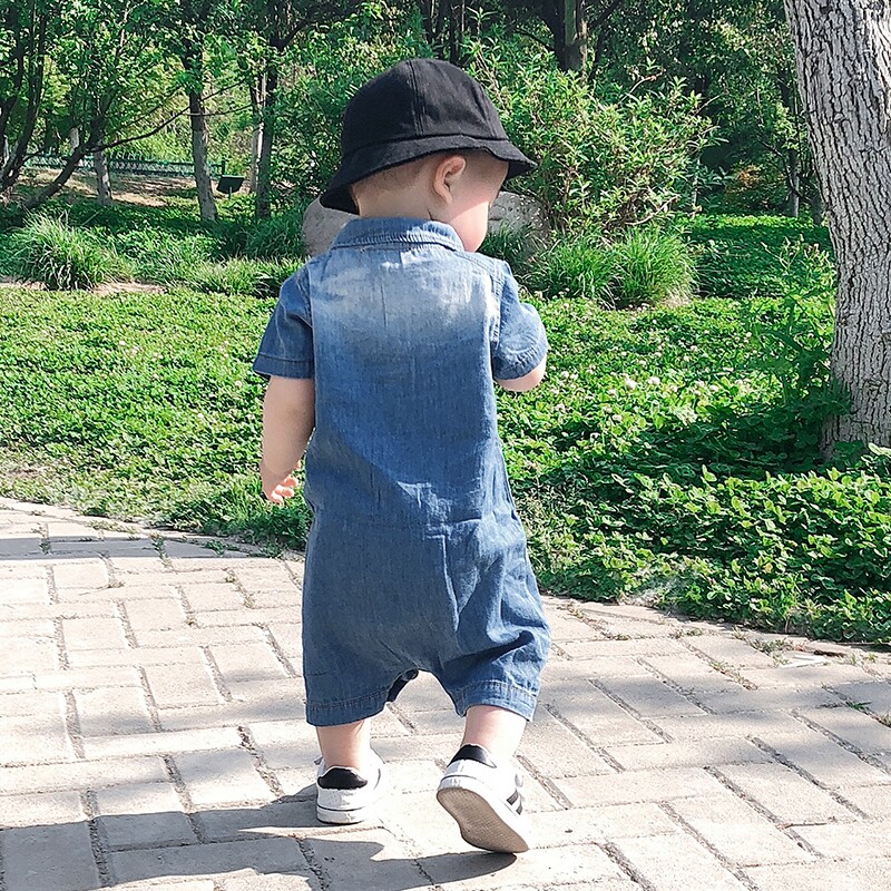 婴儿夏装男宝宝夏季纯棉短袖哈衣 考味佳健祥连身衣/爬服/哈衣