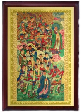 三十六神将摆件2幅 雷霆元帅36天罡画像神像 金属挂画制作
