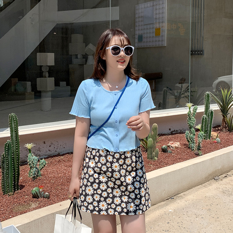 【125斤唐不灵bling】网红半裙a字裙 唐不灵Bling微胖定制大码女装