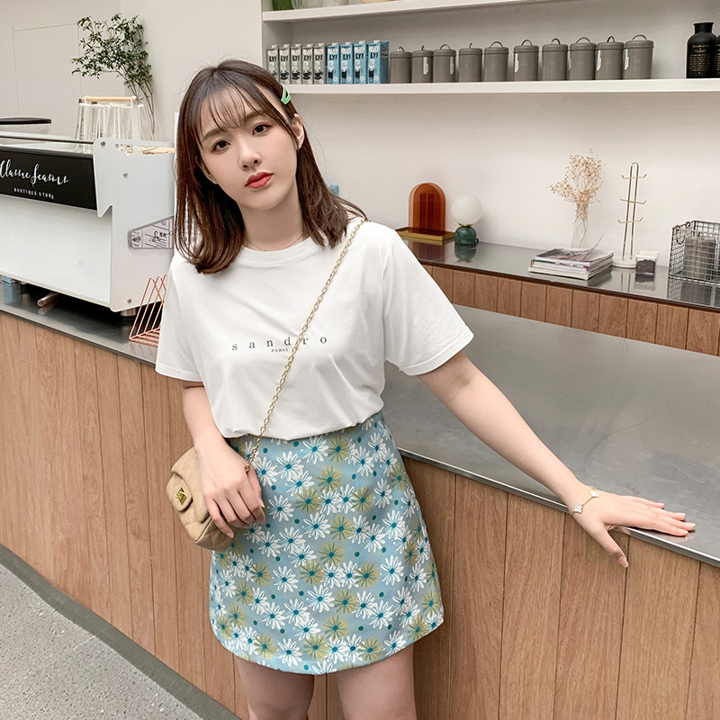 【125斤唐不灵bling】小雏菊半身裙 唐不灵Bling微胖定制大码女装