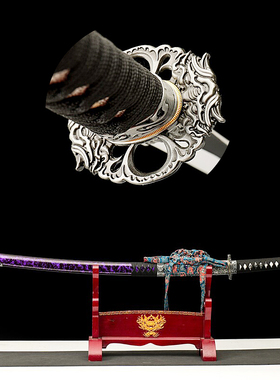 手工浮雕长款太刀武士刃一体龙骨收藏摆件训练刀东洋居合道未开刃