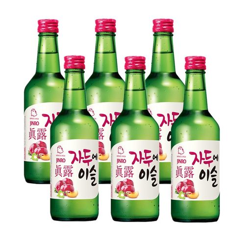 韩国进口真露（JINRO）李子味果味烧酒360ml*6瓶组合装送2个酒杯-图0