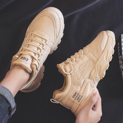 2024夏季新款ins休闲 运动老爹潮鞋韩版潮流男鞋百搭加绒保暖棉鞋 - 图0