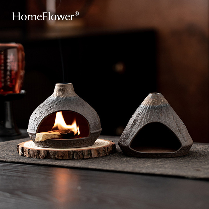 小暖丘香薰壁炉秘鲁圣木日照金山熏香炉家用室内陶瓷高级香氛摆件,淘宝优惠券,粉丝福利购,淘宝优惠卷