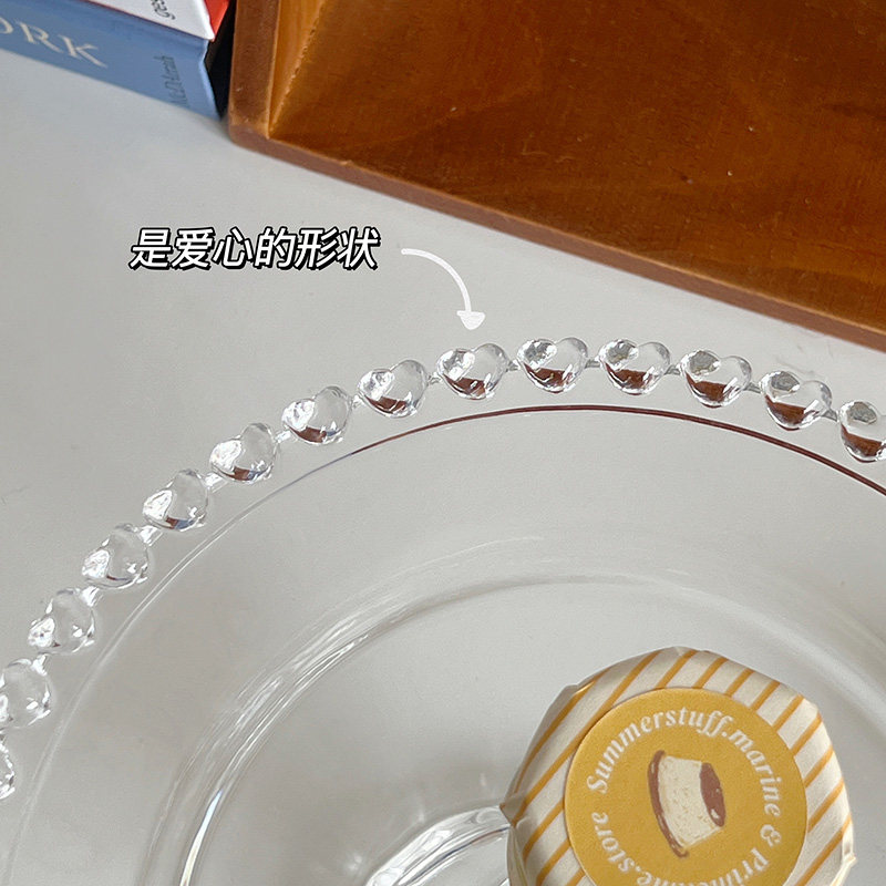 ins风透明玻璃爱心珠点高脚香薰托盘蛋糕水果香水展示收纳盘摆件,淘宝优惠券,粉丝福利购,淘宝优惠卷