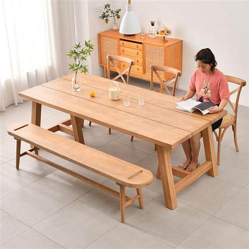 慕恭木语(mu gong mu yu) 慕恭木语日式实木桌餐椅组合简约吃饭桌 - 图0