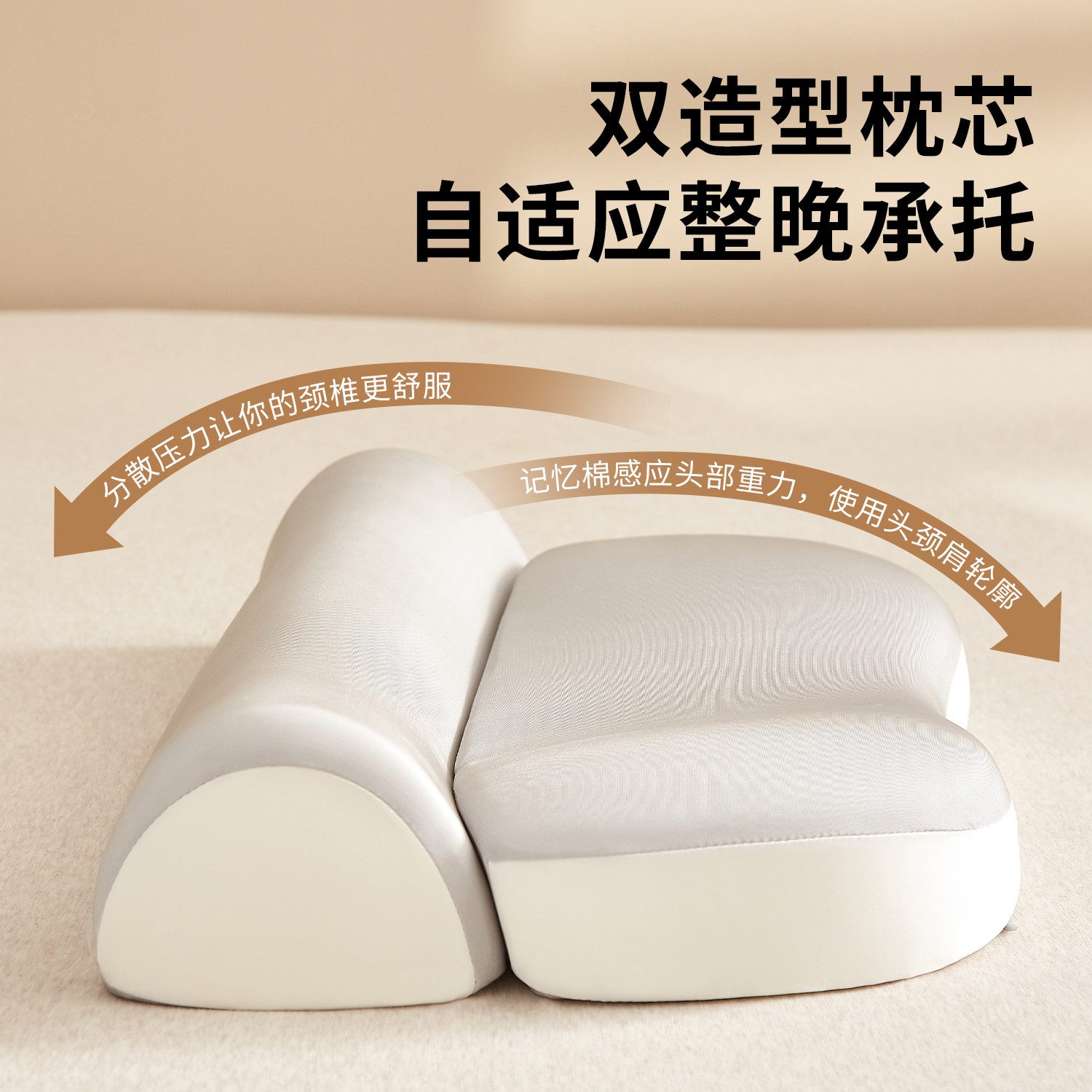 零压深睡慢回弹记忆棉颈椎枕护颈椎助睡眠家用成人枕学生宿舍专用,淘宝优惠券,粉丝福利购,淘宝优惠卷