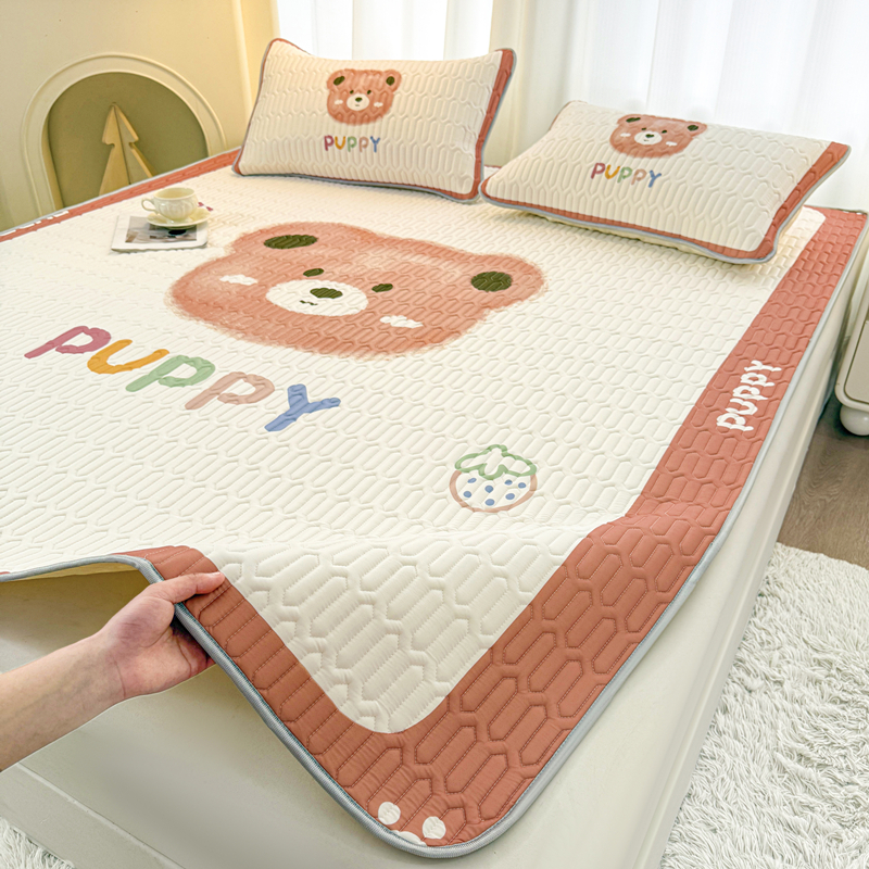 夏季乳胶凉席三件套冰丝席可折叠宿舍单人软席子冬夏两用2025新款