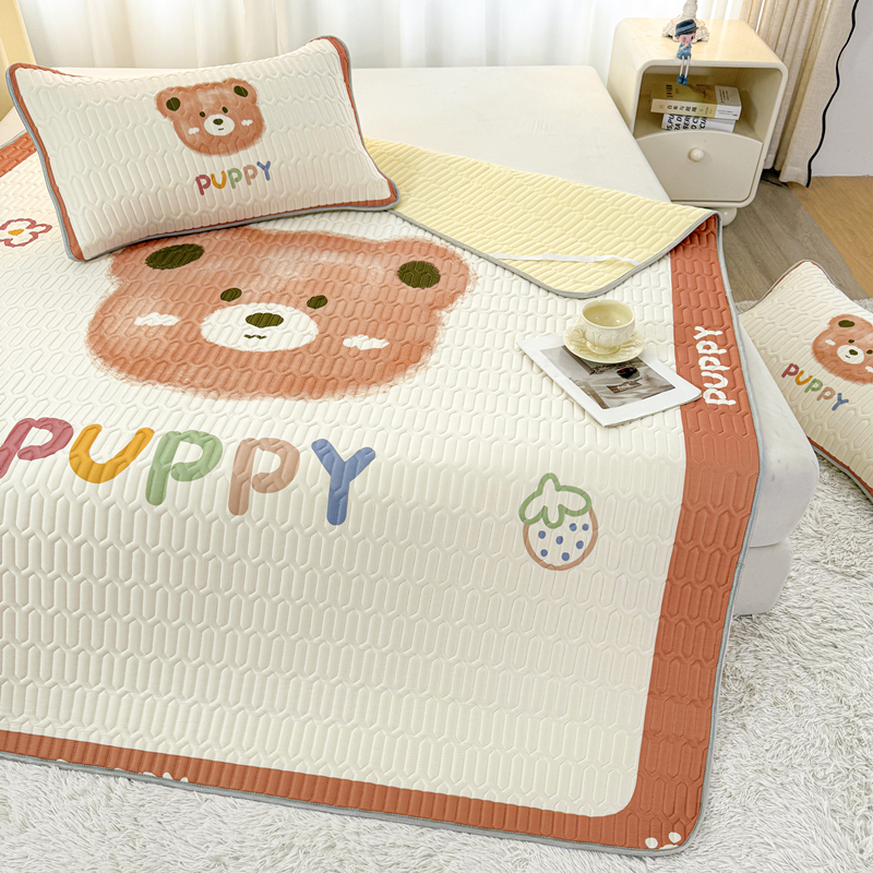 夏季乳胶凉席三件套冰丝席可折叠宿舍单人软席子冬夏两用2025新款