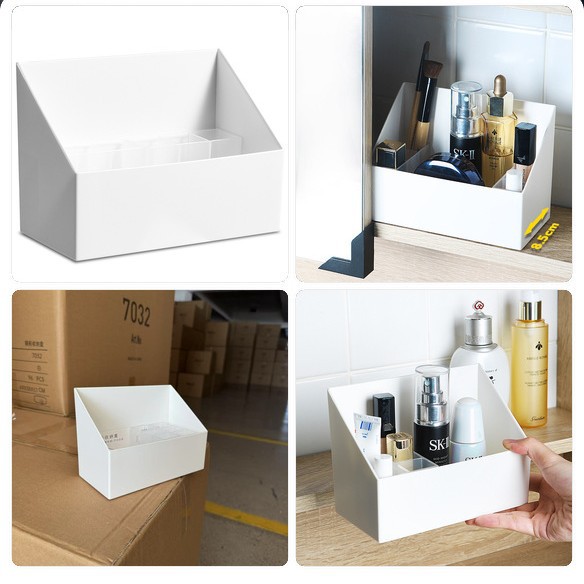 浴室镜柜内收纳盒化妆品护肤品收纳带分类存放刷槽口红眉笔整理盒 - 图2