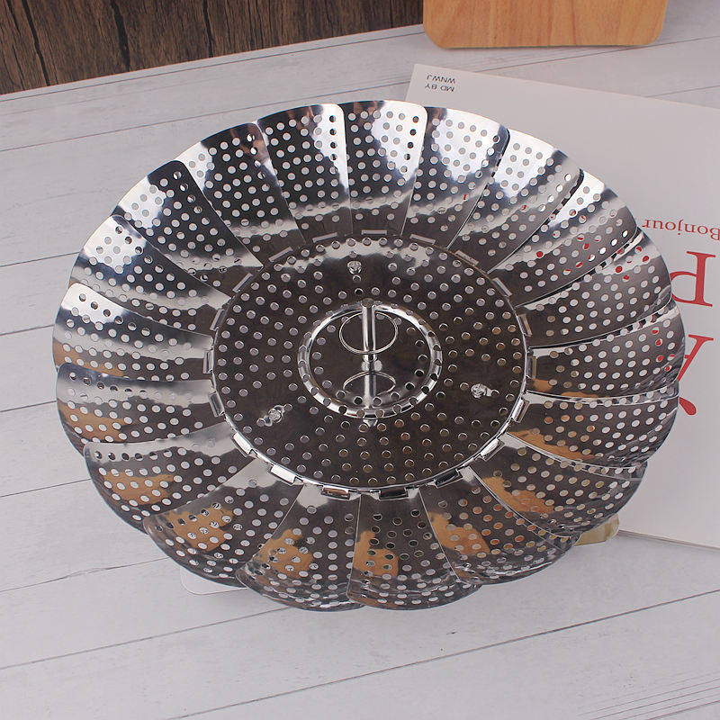 日本NITORI不锈钢蒸架蒸格圆形可折叠隔水蒸盘蒸包子蒸饭蒸盘包邮,淘宝优惠券,粉丝福利购,淘宝优惠卷