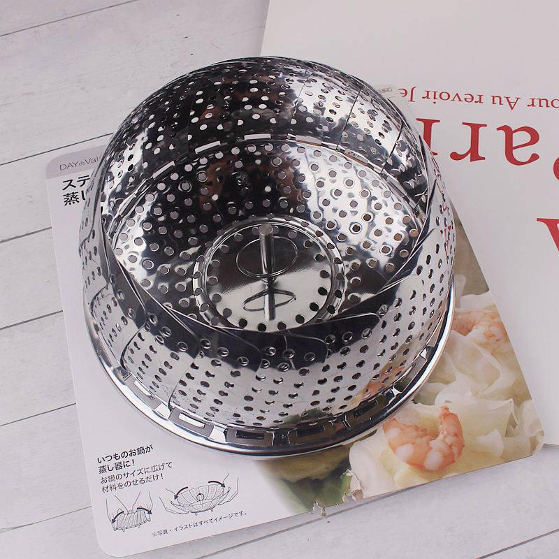 日本NITORI不锈钢蒸架蒸格圆形可折叠隔水蒸盘蒸包子蒸饭蒸盘包邮,淘宝优惠券,粉丝福利购,淘宝优惠卷