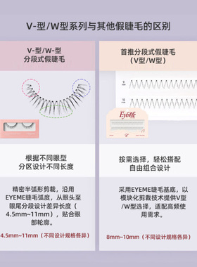 新款 韩国eyeme假睫毛 单簇w系列 丰盈立体设计 打造鲜明妆效