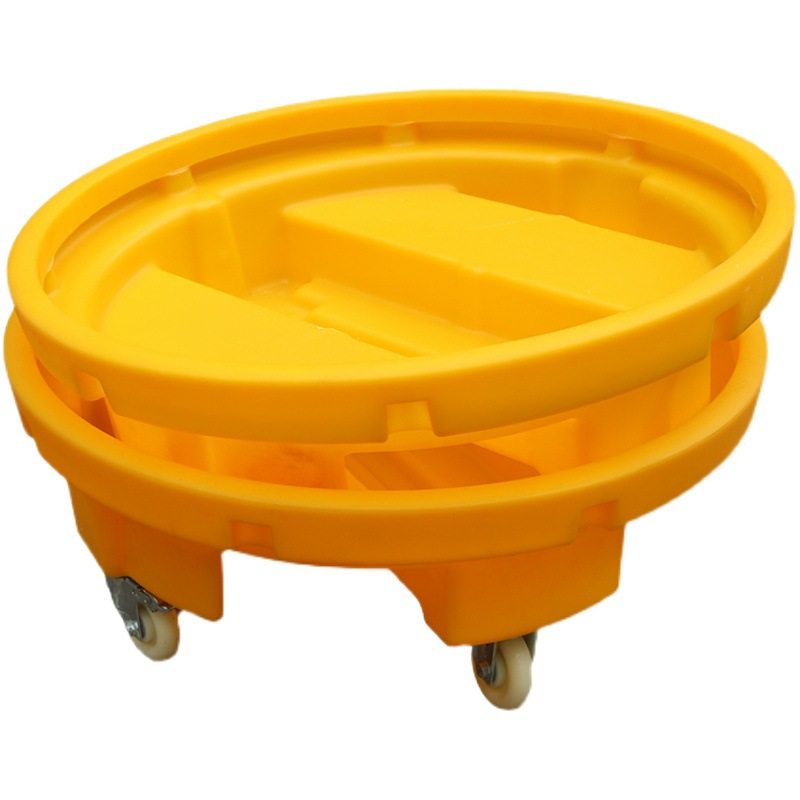 圆形防渗漏托盘带轮子200升铁油桶拖盘工业接油盘单桶机油桶托盘,淘宝优惠券,粉丝福利购,淘宝优惠卷