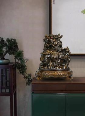 祇进不出旋转貔貅摆件公司店铺乔迁开 业送商务礼品办公桌面装饰